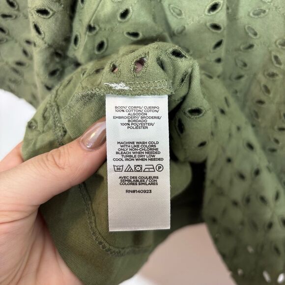 Loft Eyelet Modern Tee NEW with tags Size XS Four Leaf Clover Green - Picture 10 of 12